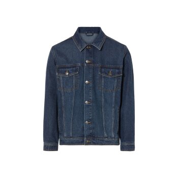 LIVERGY® Herren Jeansjacke aus reiner Baumwolle (mittelblau, L (52/54)) - B-Ware neuwertig