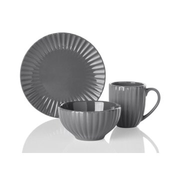LIVARNO home Geschirrset aus Steinzeug, 18-teilig (Grau) - B-Ware neuwertig