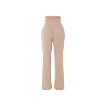esmara® Damen Umstandshose, aus angenehm weichem Musselin (Beige, XS(32/34)) - B-Ware neuwertig