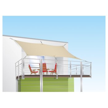 LIVARNO home Sonnensegel, rechteckig, beige - B-Ware neuwertig