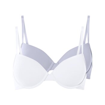 esmara® 2er Set Damen-BHs, 75B, blau/weiß -...