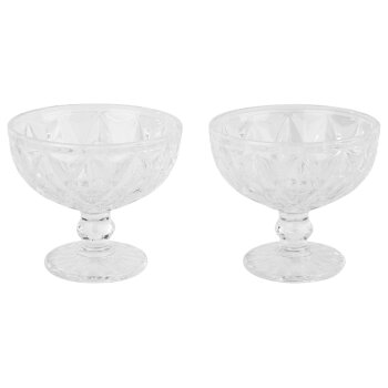 LIVARNO home Glas-Eisbecher/- Eisschalen-Set, 2 teilig (Eisbecher mit Fuß/transparent) - B-Ware neuwertig