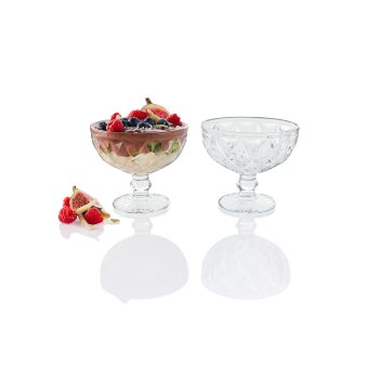 LIVARNO home Glas-Eisbecher/- Eisschalen-Set, 2 teilig (Eisbecher mit Fuß/transparent) - B-Ware neuwertig