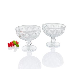 LIVARNO home Glas-Eisbecher/- Eisschalen-Set, 2 teilig (Eisbecher mit Fuß/transparent) - B-Ware neuwertig