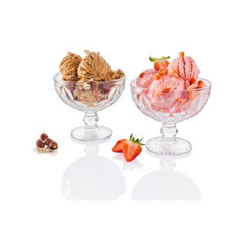 LIVARNO home Glas-Eisbecher/- Eisschalen-Set, 2 teilig (Eisbecher mit Fuß/transparent) - B-Ware neuwertig