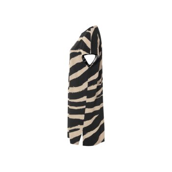 esmara® Damen Kleid in modischer Crinkle-Qualität (schwarz/beige, L (44/46)) - B-Ware neuwertig