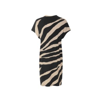 esmara® Damen Kleid in modischer Crinkle-Qualität (schwarz/beige, L (44/46)) - B-Ware neuwertig