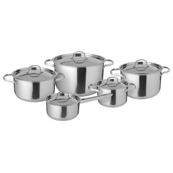 LIVARNO home Topfset Edelstahl, 10-teilig (Edelstahldeckel) - B-Ware neuwertig