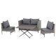 Gardamo Vigo Lounge Set, aus Geflecht Mix, 4-teilig, grau - B-Ware neuwertig