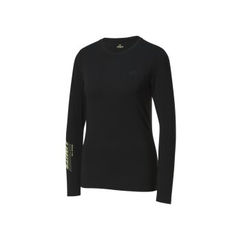 CRIVIT Damen Funktionsshirt, langarm, mit Rundhalsausschnitt (Schwarz, L(44/46)) - B-Ware neuwertig