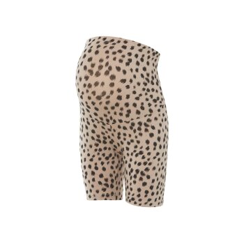 esmara® Damen Umstands-Radlerhosen, 2 Stück, mit elastischem Bund (schwarz/Leopard, XS(32/34)) - B-Ware neuwertig