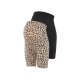esmara® Damen Umstands-Radlerhosen, 2 Stück, mit elastischem Bund (schwarz/Leopard, XS(32/34)) - B-Ware neuwertig