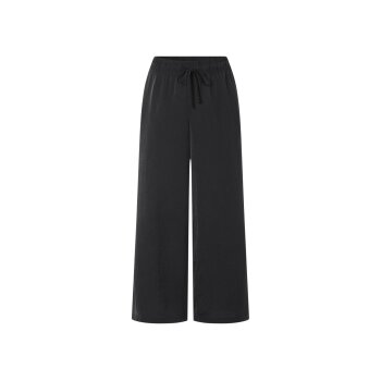 esmara® Damen Wide-Leg-Satinhose / Satinhose, mit seitlichen Eingrifftaschen (Schwarz, L(44/46)) - B-Ware neuwertig