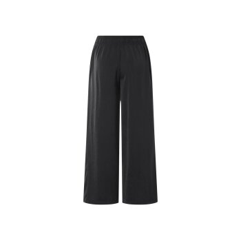 esmara® Damen Wide-Leg-Satinhose / Satinhose, mit seitlichen Eingrifftaschen (Schwarz, L(44/46)) - B-Ware neuwertig