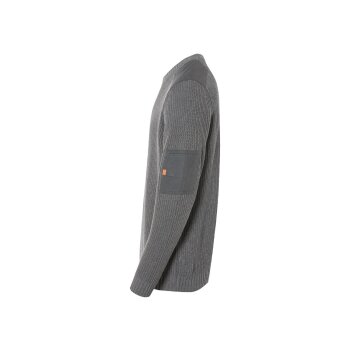 LIVERGY® Herren Strickpullover mit Schulterpatches -...