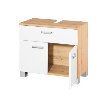 LIVARNO home Waschbeckenunterschrank »Palermo«, weiß/Korpus Eiche-Artisan - B-Ware sehr gut