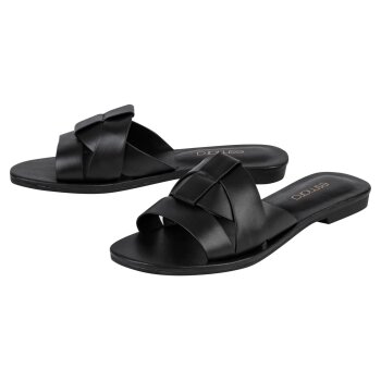 esmara® Damen Pantoletten, flacher Absatz (Schwarz, 37) - B-Ware sehr gut