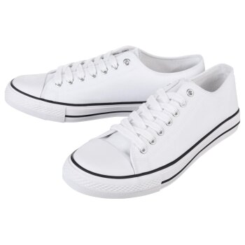 LIVERGY® Herren-Sneaker, mit Baumwolle, 38, weiß - B-Ware neuwertig