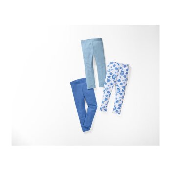 lupilu® Kinder-Leggings, 3 Stück, mit hohem Baumwollanteil (Blau, 110/116) - B-Ware neuwertig