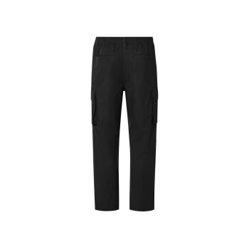 LIVERGY® Herren Lightweight-Cargo-Hose, mit innenliegendem Bindeband (Schwarz, XL (56/58)) - B-Ware neuwertig