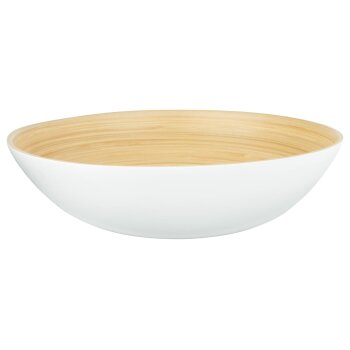 LIVARNO home Bambus-Schale/-Schüssel-Set (Schüssel groß, Weiß) - B-Ware Transportschaden Kosmetisch