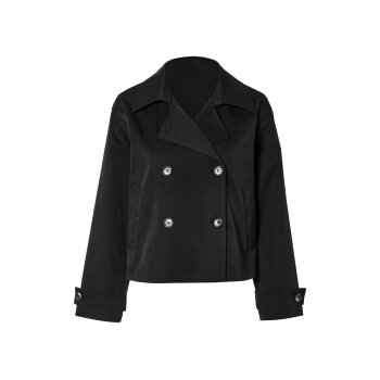 esmara® Damen Trenchjacke, mit breitem Reverskragen (Schwarz, 44) - B-Ware neuwertig