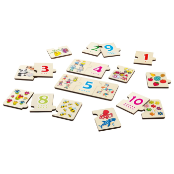 LUPILU® Rechen-Steckspiel / Buchstaben-Steckspiel / Uhren-Puzzle / Zahlen-Puzzle / Körper-Puzzle - B-Ware