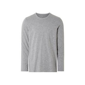 LIVERGY® Herren Langarmshirts, 2 Stück, körpernah geschnitten (schwarz/grau, L(52/54)) - B-Ware neuwertig