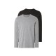 LIVERGY® Herren Langarmshirts, 2 Stück, körpernah geschnitten (schwarz/grau, L(52/54)) - B-Ware neuwertig