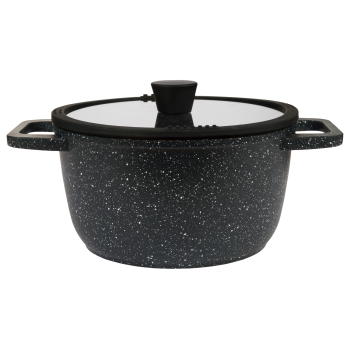 SILVERCREST® Kochtopf, Ø 24 cm, Aluguss (Granitoptik schwarz) - B-Ware neuwertig