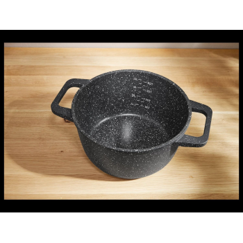 SILVERCREST® Kochtopf, Ø 24 cm, Aluguss (Granitoptik schwarz) - B-Ware neuwertig