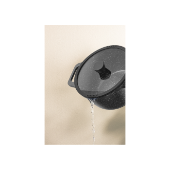 SILVERCREST® Kochtopf, Ø 24 cm, Aluguss (Granitoptik schwarz) - B-Ware neuwertig