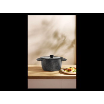 SILVERCREST® Kochtopf, Ø 24 cm, Aluguss (Granitoptik schwarz) - B-Ware neuwertig