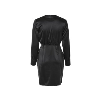 esmara® Damen Kleid, Wickeloptik mit Gummizug (Black, 40) - B-Ware neuwertig