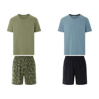 LIVERGY® Herren Pyjama, mit hohem Baumwollanteil -...