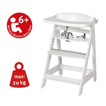 roba Sit Up FUN Treppenhochstuhl, inkl. abnehmbarem Essbrett & Bügel, weiß - B-Ware Transportschaden Kosmetisch