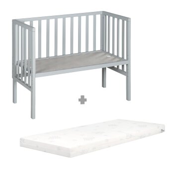 roba 2-in-1 Beistellbett safe asleep, 45 x 90 cm, Holz taupe/grau - B-Ware neuwertig