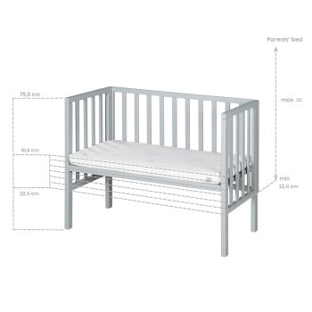 roba 2-in-1 Beistellbett safe asleep, 45 x 90 cm, Holz taupe/grau - B-Ware neuwertig