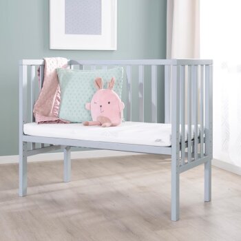 roba 2-in-1 Beistellbett safe asleep, 45 x 90 cm, Holz taupe/grau - B-Ware neuwertig