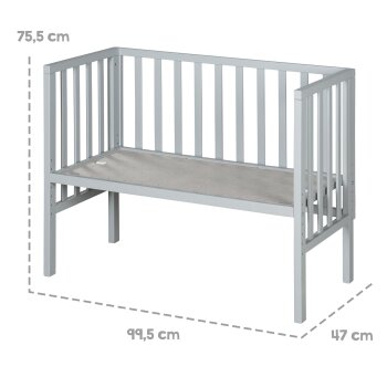 roba 2-in-1 Beistellbett safe asleep, 45 x 90 cm, Holz taupe/grau - B-Ware neuwertig