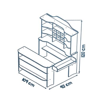 roba Kaufladen Macaron, Mint-Weiss - B-Ware neuwertig