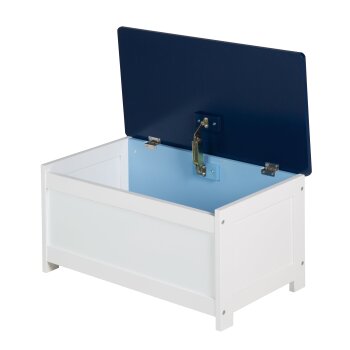 roba Spielzeugtruhe Rennfahrer, Sitz-& Aufbewahrungstruhe fürs Kinderzimmer, blau - B-Ware sehr gut