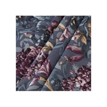 LIVARNO home Bettwäsche Renforcé 200 x 200 cm, Blumen/grau - B-Ware neuwertig