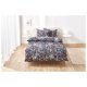 LIVARNO home Bettwäsche Renforcé 200 x 200 cm, Blumen/grau - B-Ware neuwertig