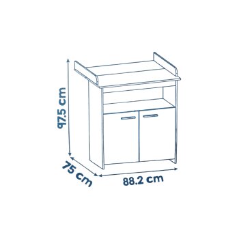 roba Wickelkommode Anna, anthrazit/Dekor Kent Eiche -...