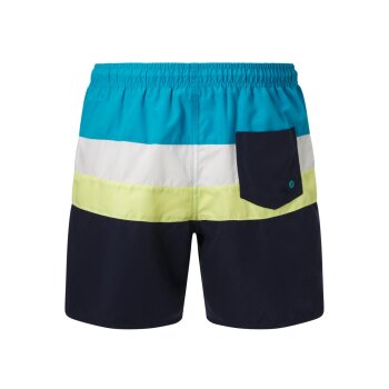 CRIVIT Herren Badeshorts mit Innenhose aus Netz-Qualität (blau/weiß/gelb, 7/XL) - B-Ware neuwertig
