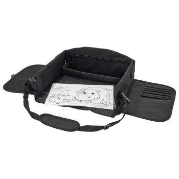 ULTIMATE SPEED® Tragbarer Reise- und Spieltisch, mit integrierter Tablet-Halterung (Schwarz) - B-Ware sehr gut