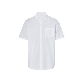 LIVERGY® Herren Leinenhemd, aus luftig-leichter Qualität (Weiß, L (41/42)) - B-Ware neuwertig