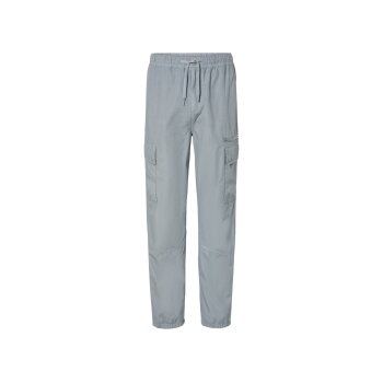 LIVERGY® Herren Cargo-Hose im Parachute-Look (Grau, M (48/50)) - B-Ware neuwertig