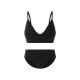 esmara® Damen Unterwäsche-Set, 2-teilig, in modischer Ripp-Qualität (Schwarz, L(44/46)) - B-Ware neuwertig